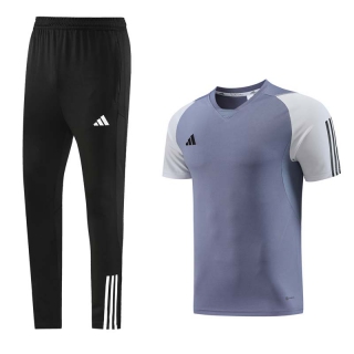 Men's Adidas Training Pants T-shirt Tracksuit Gray Black