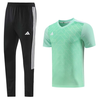 Men's Adidas Training Pants T-shirt Tracksuit Light Green Black