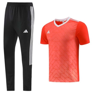 Men's Adidas Training Pants T-shirt Tracksuit Orange Black (1)