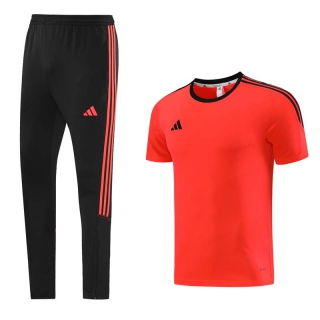 Men's Adidas Training Pants T-shirt Tracksuit Orange Black (2)