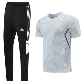 Men's Adidas Training Pants T-shirt Tracksuit Silver Black