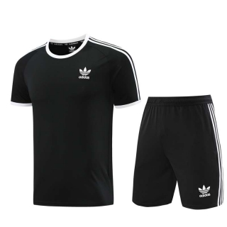 Men's Adidas Training Shorts T-shirt Tracksuit Black (4)