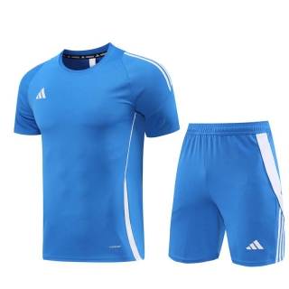 Men's Adidas Training Shorts T-shirt Tracksuit Blue (3)