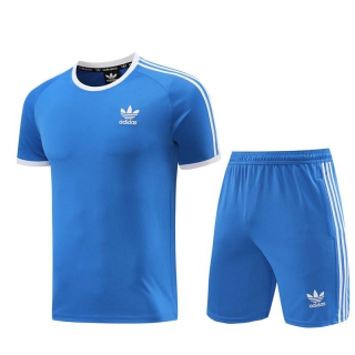 Men's Adidas Training Shorts T-shirt Tracksuit Blue