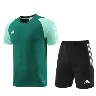 Men's Adidas Training Shorts T-shirt Tracksuit Green Black