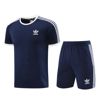 Men's Adidas Training Shorts T-shirt Tracksuit Navy (1)