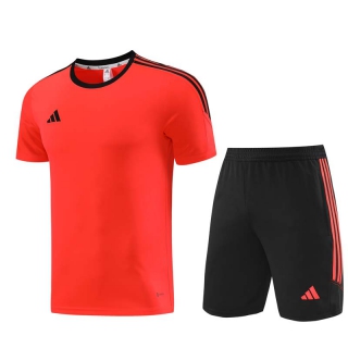 Men's Adidas Training Shorts T-shirt Tracksuit Orange Black (2)