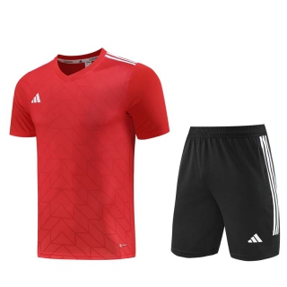 Men's Adidas Training Shorts T-shirt Tracksuit Red Black (2)