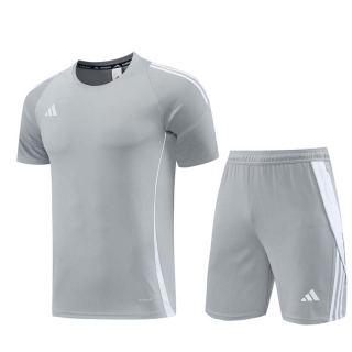 Men's Adidas Training Shorts T-shirt Tracksuit Silver