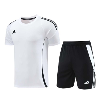 Men's Adidas Training Shorts T-shirt Tracksuit White Black (1)