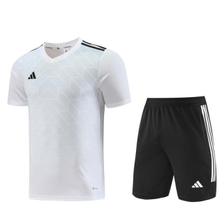 Men's Adidas Training Shorts T-shirt Tracksuit White Black (2)