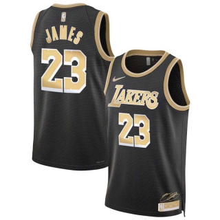 Men's NBA Los Angeles Lakers #23 LeBron James Black Select Series Nike Jersey