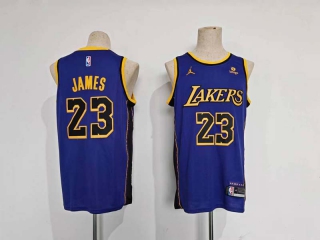 Men's NBA Los Angeles Lakers #23 LeBron James Jordan Brand Purple Statement Edition Jersey