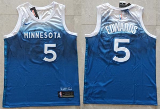 Men's NBA Minnesota Timberwolves #5 Anthony Edwards Nike Navy City Edition Jersey