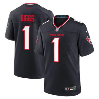 Men's NFL Houston Texans #1 Stefon Diggs Navy Nike 2024 Vapor F.U.S.E. Limited Stitched Jersey