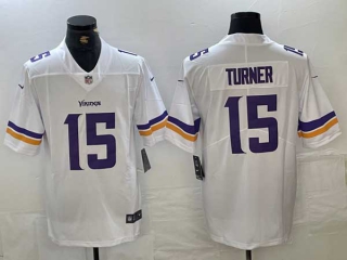 Men's NFL Minnesota Vikings #15 Dallas Turner White 2024 Draft Vapor Untouchable Limited Football Stitched Jersey