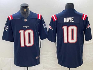 Men's NFL New England Patriots #10 Drake Maye Nike Navy Vapor Untouchable Limited Jersey