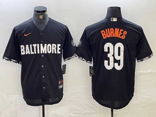 Men's MLB Baltimore Orioles #39 Corbin Burnes Black City Connect Cool Base Stitched Jersey