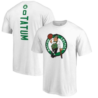 Men's NBA Boston Celtics #0 Jayson Tatum Fanatics White Backer Name & Number T-Shirt