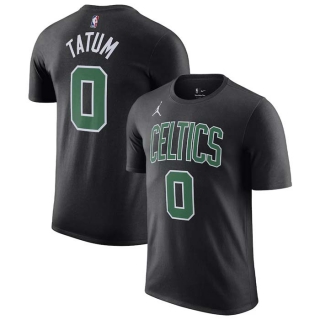 Men's NBA Boston Celtics Jordan Brand #0 Jayson Tatum Black Statement Edition Name & Number T-Shirt