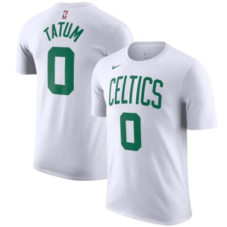 Men's NBA Boston Celtics Nike #0 Jayson Tatum White Name & Number T-Shirt