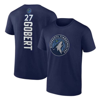 Men's NBA Minnesota Timberwolves #27 Rudy Gobert Navy Fanatics Team Playmaker Name & Number T-Shirt