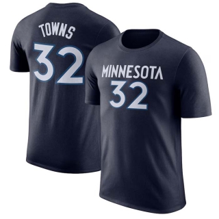 Men's NBA Minnesota Timberwolves #32 Karl-Anthony Towns Navy Name & Number T-Shirt