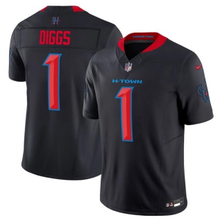 Men's NFL Houston Texans #1 Stefon Diggs Navy 2024 2nd Alternate F.U.S.E Vapor Football Stitched Jersey