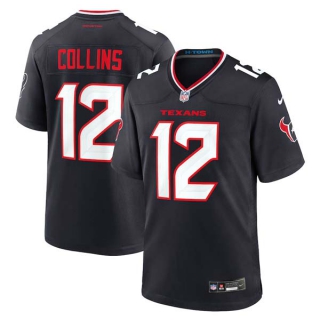 Men's NFL Houston Texans #12 Nico Collins Navy Nike 2024 Vapor F.U.S.E. Limited Football Stitched Jersey