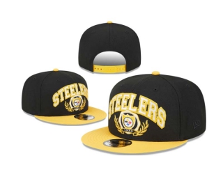 NFL Pittsburgh Steelers New Era Black Gold Team Establish 9FIFTY Snapback Hat 6047