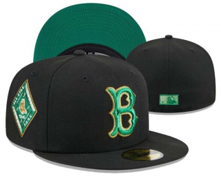 MLB Boston Red Sox New Era Metallic Green Pop Black 59FIFTY Fitted Hat 3004