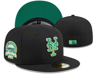 MLB New York Mets New Era Metallic Green Pop Black 59FIFTY Fitted Hat 3003