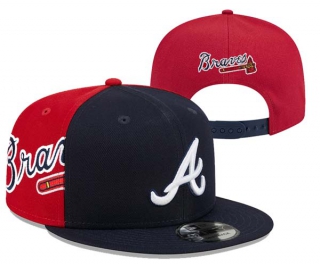 MLB Atlanta Braves New Era Navy Red Gameday Sideswipe 9FIFTY Snapback Hat 3023