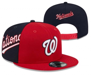 MLB Washington Nationals New Era Red Navy Gameday Sideswipe 9FIFTY Snapback Hat 3016