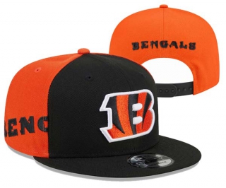 NFL Cincinnati Bengals New Era Black Orange Gameday Sideswipe 9FIFTY Snapback Hat 3026