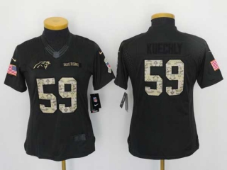 Women's NFL Carolina Panthers #59 Luke Kuechly Dark Green Salute to Service Nike Limited Jersey