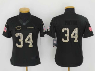 Women's NFL Chicago Bears #34 Walter Payton Dark Green Salute to Service Nike Limited Jersey