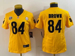 Women's NFL Pittsburgh Steelers #84 Antonio Brown Yellow 80TH Season Nike Limited Jersey