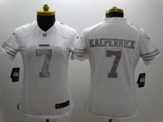 Women's NFL San Francisco 49ers #7 Colin Kaepernick White Platinum Limited Nike Stitched Jersey