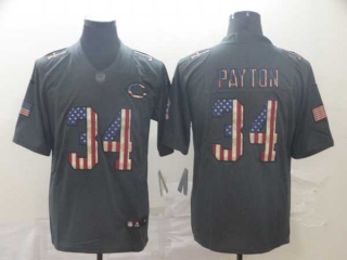 Men's NFL Chicago Bears #34 Walter Payton Graphite Salute To Service USA Flag Fashion Nike Limited Jersey