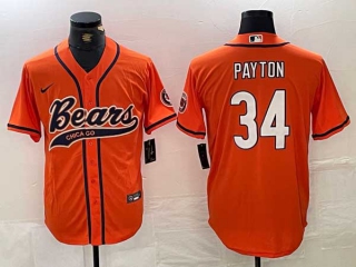 Men's NFL Chicago Bears #34 Walter Payton Orange Cool Base Nike Stitched Baseball Jersey