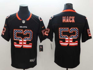 Men's NFL Chicago Bears #52 Khalil Mack Black Salute To Service USA Flag Fashion Nike Limited Jersey