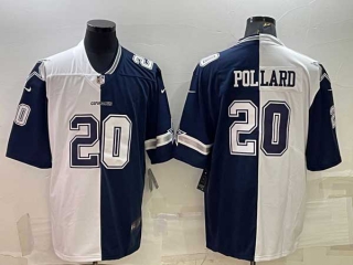 Men's NFL Dallas Cowboys #20 Tony Pollard Navy White Split Vapor Untouchable Limited Nike Stitched Jersey