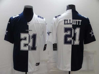 Men's NFL Dallas Cowboys #21 Ezekiel Elliott Navy White Vapor Untouchable Stitched Nike Limited Jersey