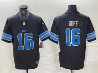 Men's NFL Detroit Lions #16 Jared Goff Black 2024 F.U.S.E. Vapor Limited Nike Stitched Jersey