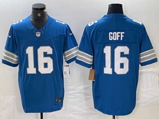 Men's NFL Detroit Lions #16 Jared Goff Blue 2024 F.U.S.E. Vapor Limited Nike Stitched Jersey