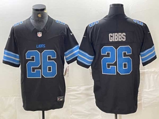 Men's NFL Detroit Lions #26 Jahmyr Gibbs Black 2024 F.U.S.E. 2nd Alternate Vapor Limited Stitched Jersey