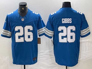 Men's NFL Detroit Lions #26 Jahmyr Gibbs Blue 2024 F.U.S.E. Vapor Limited Stitched Jersey