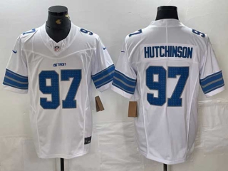 Men's NFL Detroit Lions #97 Aidan Hutchinson White 2024 F.U.S.E. Vapor Limited Nike Stitched Jersey