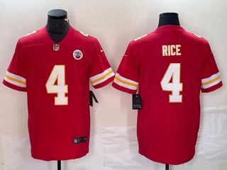 Men's NFL Kansas City Chiefs #4 Rashee Rice Red Vapor Untouchable Stitched Nike Limited Jersey